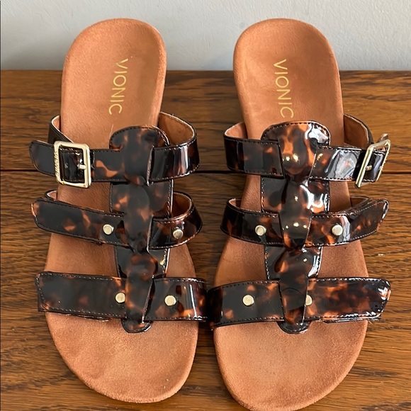 Vionic Women's Tortoise Shell Sandals - Picture 1 of 4